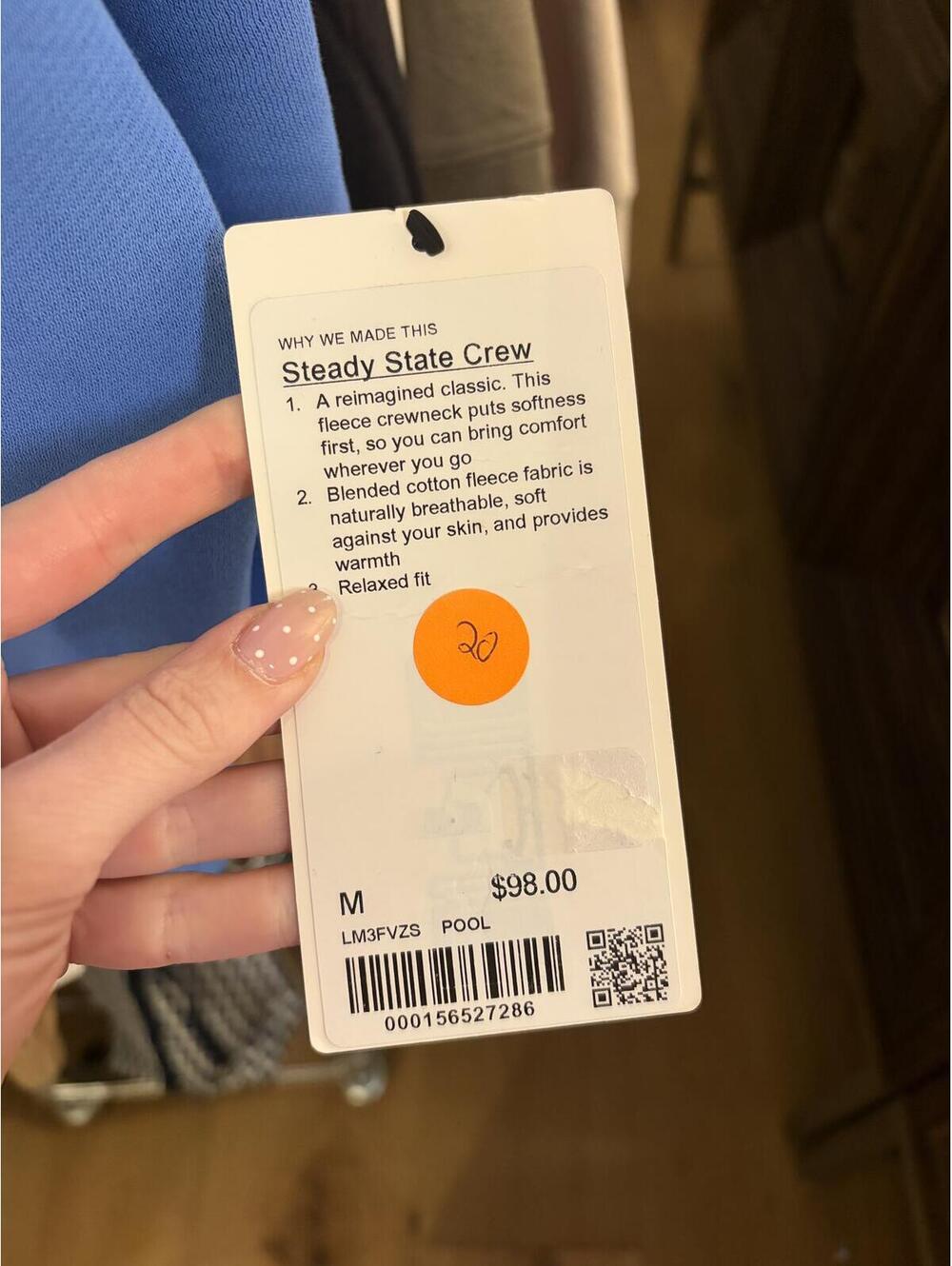 NWT Lululemon Steady State Crew size M